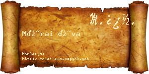 Mérai Éva névjegykártya