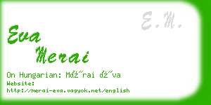 eva merai business card